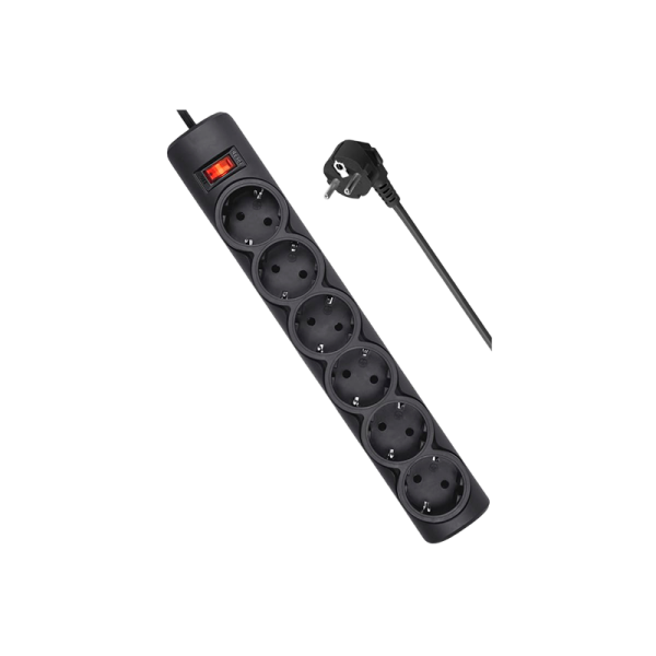 Сетевой фильтр Defender DFS 151 6р.С/З 10A 125 Дж 1.8м черный (1/30)