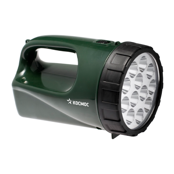 *Фонарь туристический Космос 9199 4W 12LED от аккумулятора зеленый (1/10) 