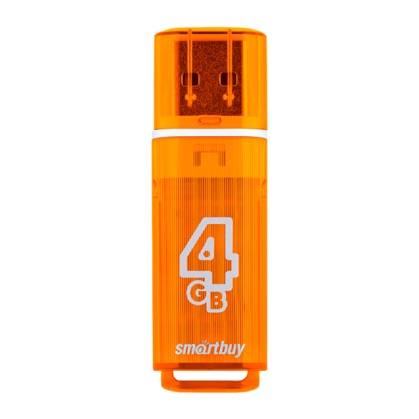 Флеш-накопитель Smartbuy Glossy 4GB USB2.0 пластик оранжевый