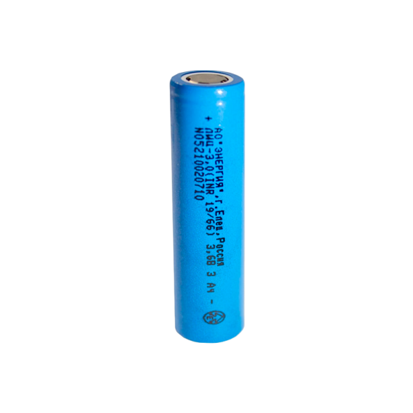 Аккумулятор Li-ion Энергия 18650 19/66 PK1 Li-ion INR 3.6V 3000mAh без защиты плос.конт. (1/78)
