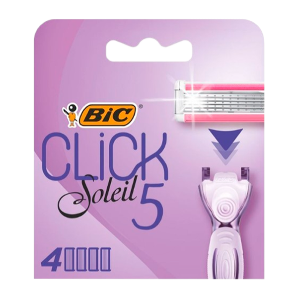 Сменные кассеты BIC "CLICK 5" 5 лезвий 4шт. пластиковая ручка (4/96)