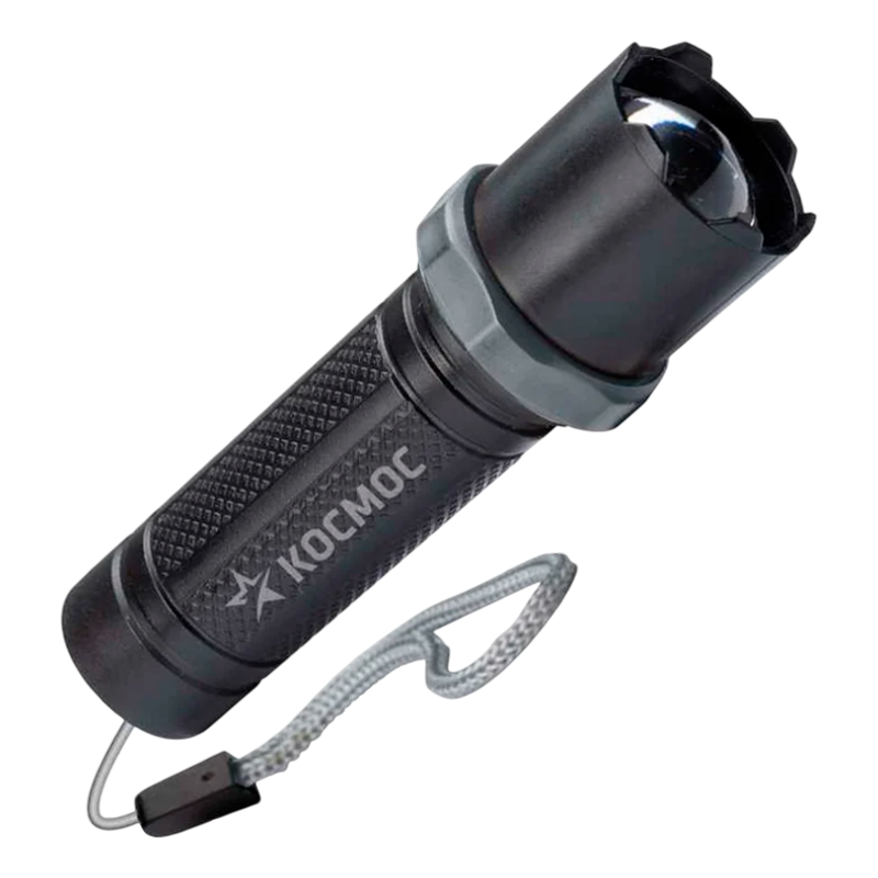 *Фонарь универсальный Космос 117Lit 1W LED от аккумулятора IP53 3 режима+ZOOM черный (1/144/288) 