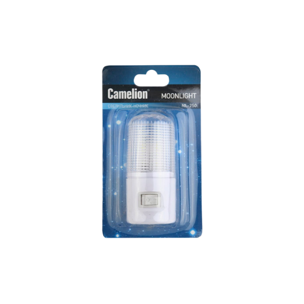 Ночник Camelion NL-250 220V в розетку белый (1/96)