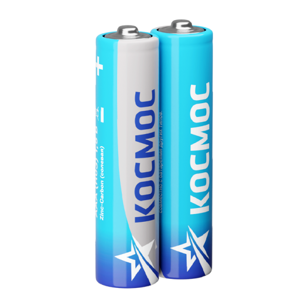 Батарейка Космос R03 AAA Shrink 2 Zinc Carbon 1.5V (2/60/600)