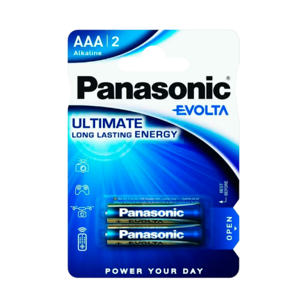 Батарейка Panasonic EVOLTA LR03 AAA BL2 Alkaline 1.5V (2/24/120)