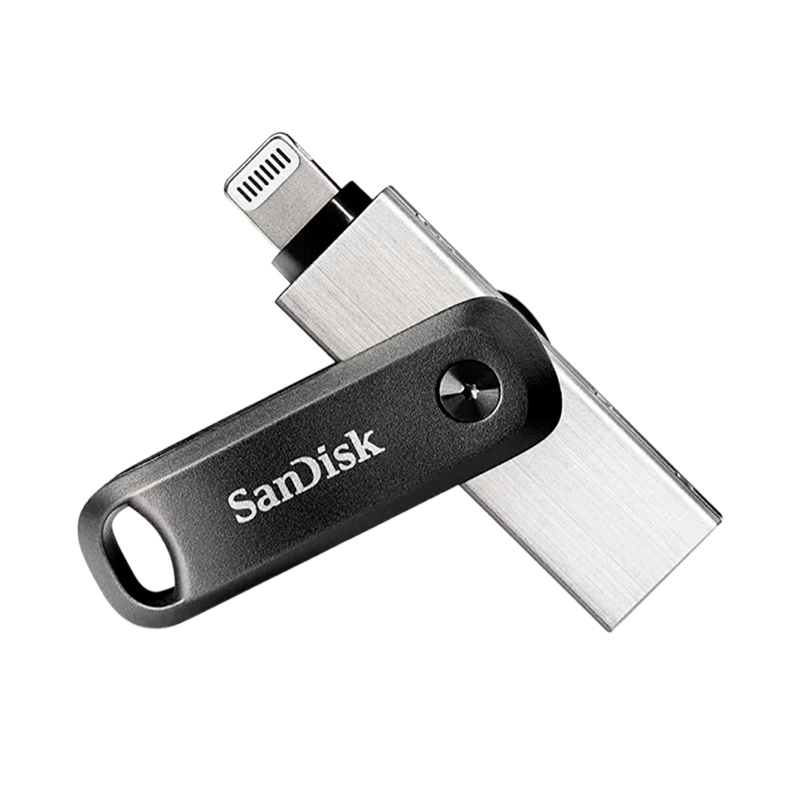 Флеш-накопитель SanDisk Go iXpand 128GB USB3.0 Lightning (m) металл+пластик черный