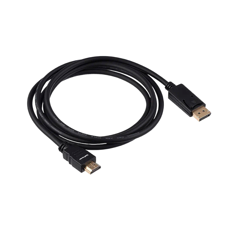 Кабель GoPower DisplayPort (m)-HDMI (m) 1.8м ПВХ ver.2.0 черный Premium Zip-Lock c подвесом (1/100)