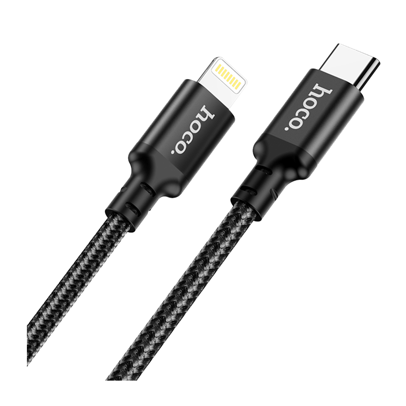 Кабель HOCO X14 Lightning (m)-Type-C (m) 2.0м 3.0A 20W нейлон черный (1/22/220)