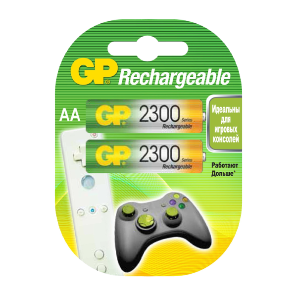 Аккумулятор бытовой GP HR6 AA BL2 NI-MH 2300mAh в пластиковой упаковке (2/20/200)