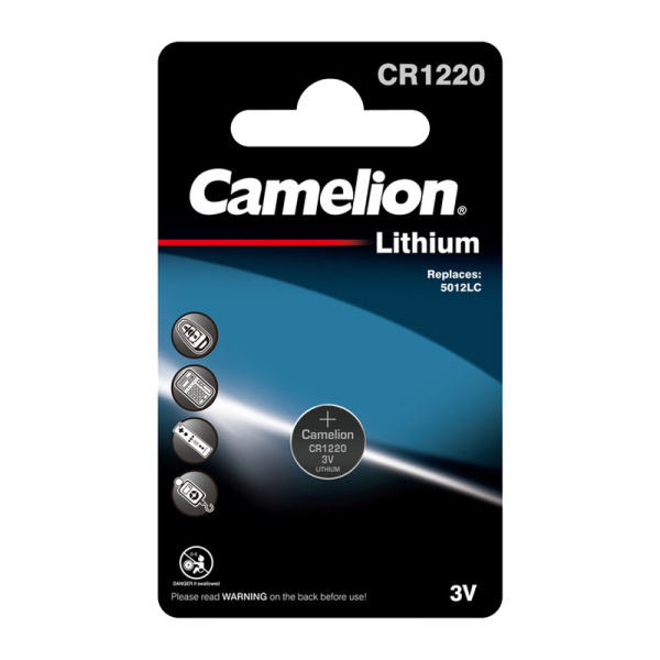 Батарейка Camelion CR1220 BL1 Lithium 3V (1/10/1800)