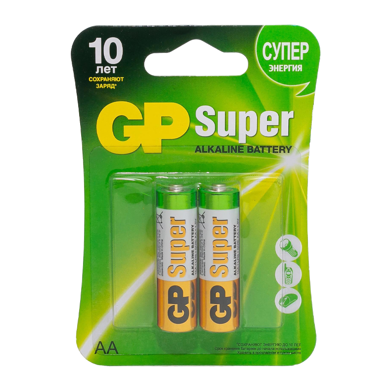 Батарейка GP Super LR6 AA BL2 Alkaline 1.5V (2/20/160)