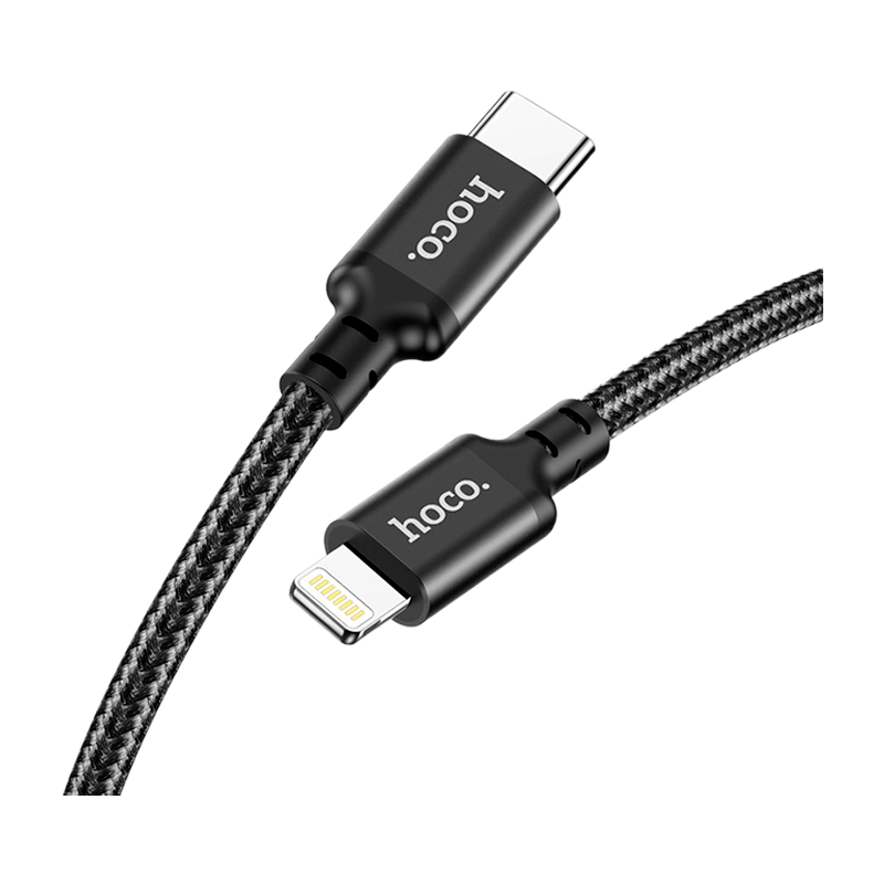 Кабель HOCO X14 Lightning (m)-Type-C (m) 1.0м 3.0A 20W нейлон черный (1/20/200)