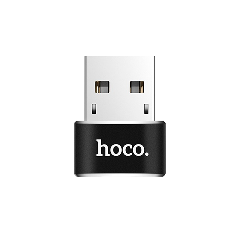 Переходник HOCO UA6 USB (m)-Type-C (f) пластик черный (1/40/400)