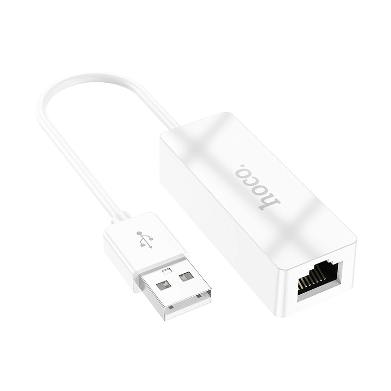 Адаптер HOCO UA22 USB (m)-RJ-45 (f) белый (1/19/190)