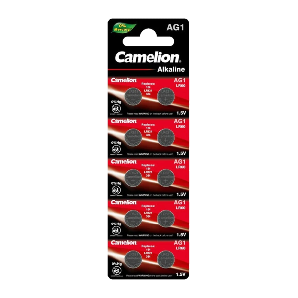 Батарейка Camelion G1/LR621/LR60/364A/164 BL10 Alkaline 1.5V (10/100/3600)