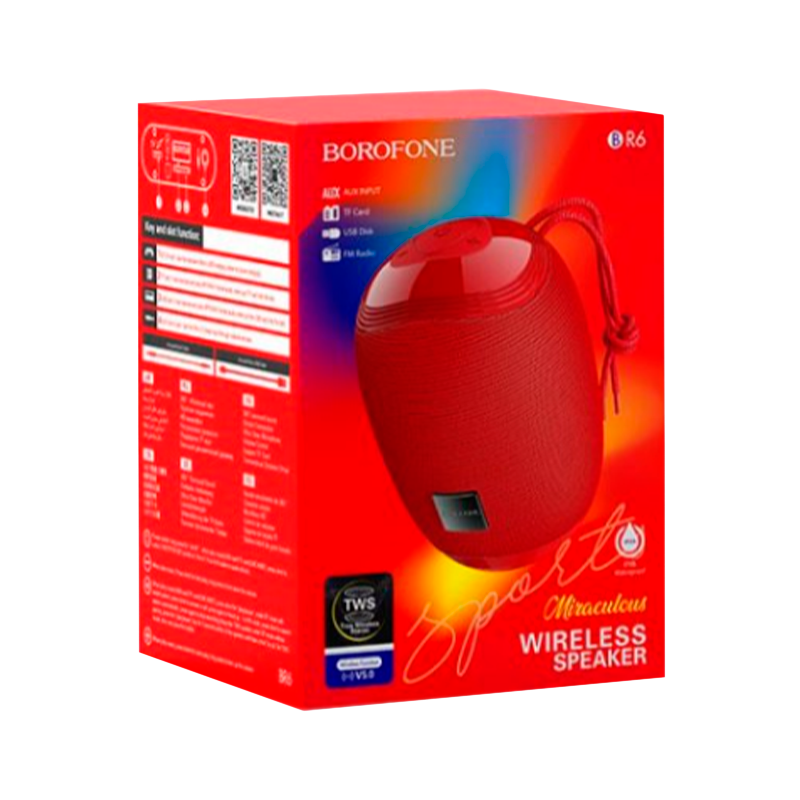 Портативная колонка Borofone BR6 bluetooth 5.0 microSD красный (1/60)