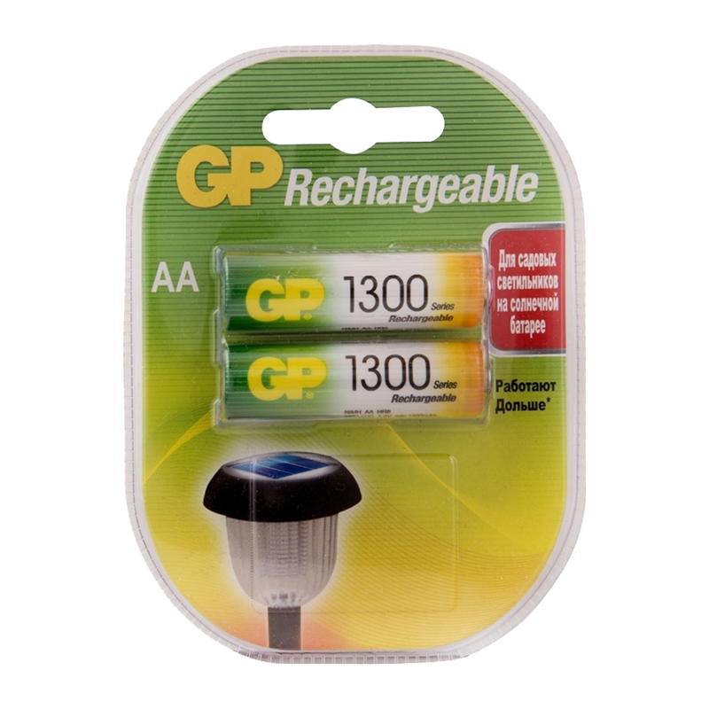 Аккумулятор бытовой GP HR6 AA BL2 NI-MH 1300mAh в пластиковой упаковке (2/20/200)