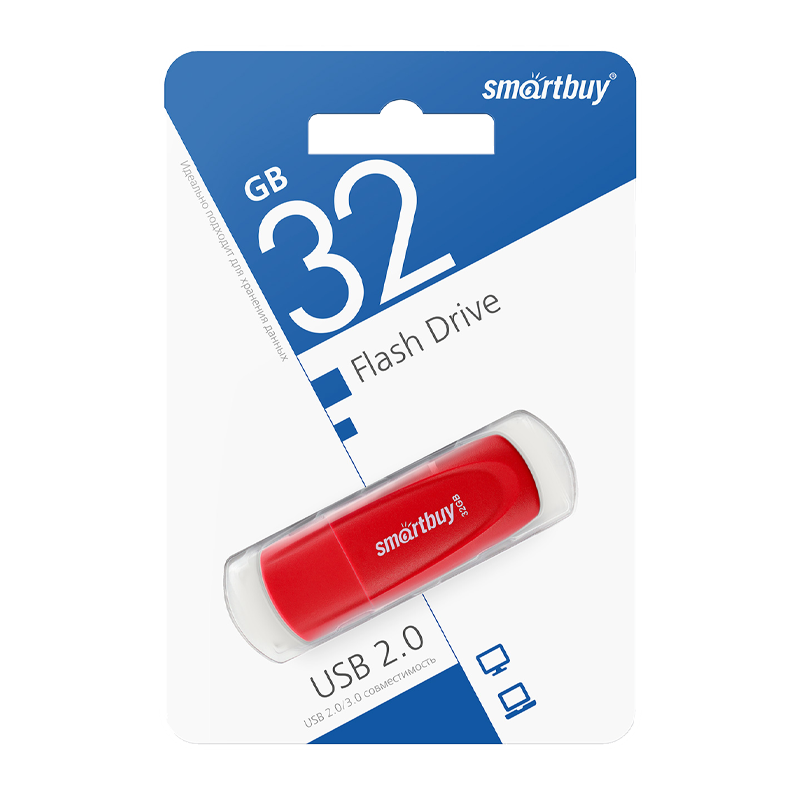 Флеш-накопитель Smartbuy Scout 32GB USB2.0 пластик красный