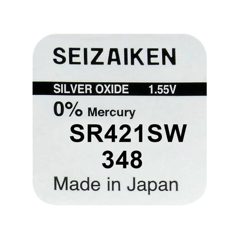 Батарейка SEIZAIKEN 348 (SR421SW) Silver Oxide 1.55V (1/10/100/1000)