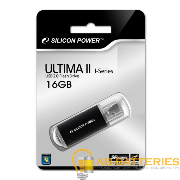 Флеш-накопитель Silicon Power Ultima II 16GB USB2.0 пластик черный
