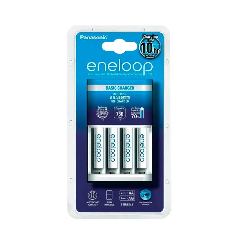 З/У для аккумуляторов Panasonic eneloop Basic Charger AA/AAA 4 слота +4AAA 750mAh (1/8)