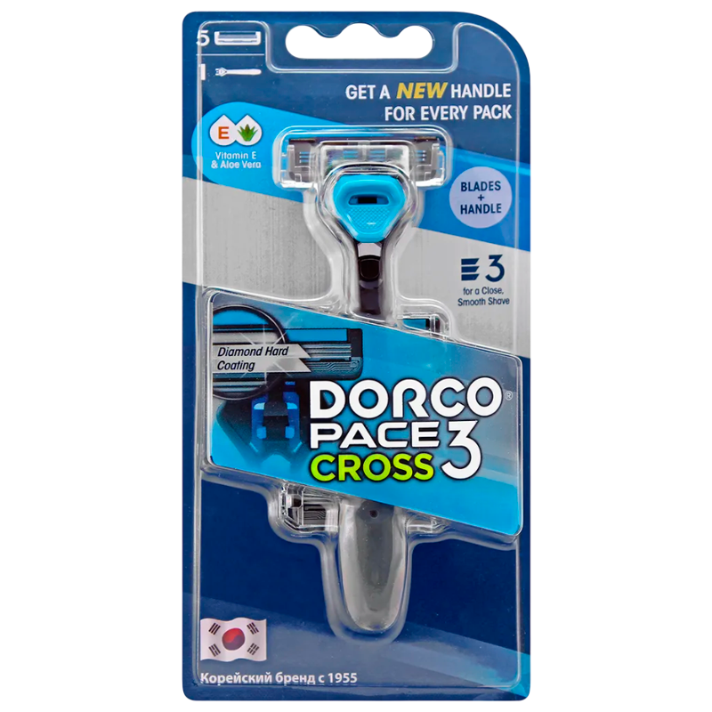 Бритва DORCO PACE 3 CROSS TRC 1005 3 лезвия 5 кассет (1/10)
