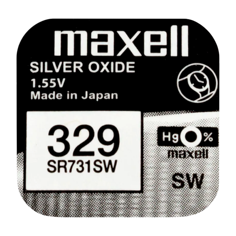 Батарейка Maxell 329 (SR731SW) BL1 Silver Oxide 1.55V 0%Hg (1/10/100)