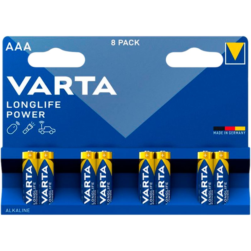Батарейка Varta LONGLIFE POWER (HIGH ENERGY) LR03 AAA BL8 Alkaline 1.5V (4903) (8/160)