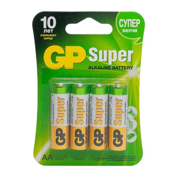 Батарейка GP Super LR6 AA BL4 Alkaline 1.5V (4/40/320)