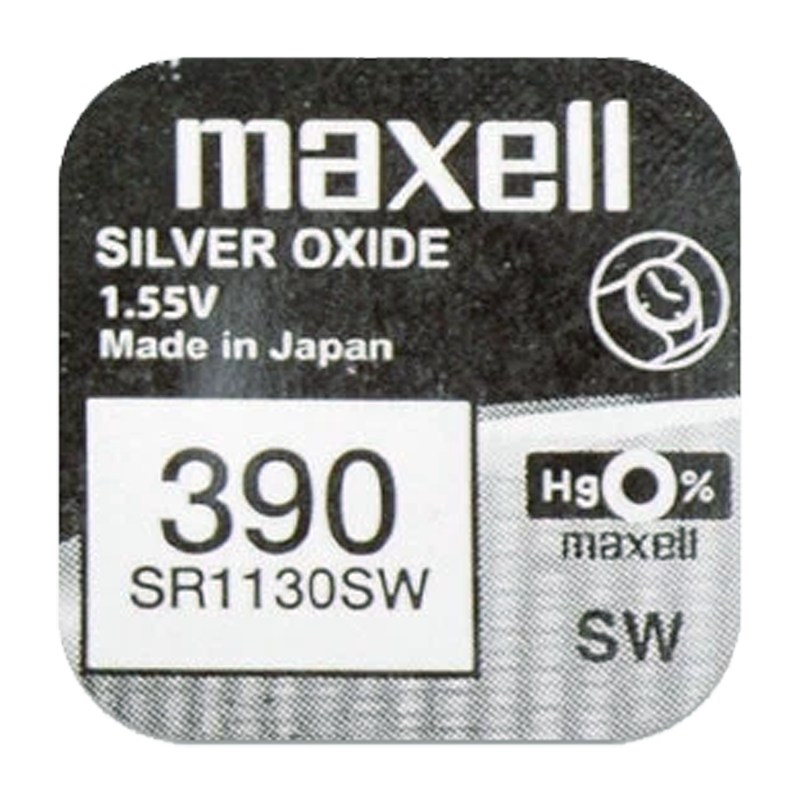 Батарейка Maxell 390 (SR1130SW) BL1 Silver Oxide 1.55V 0%Hg (1/10/100)