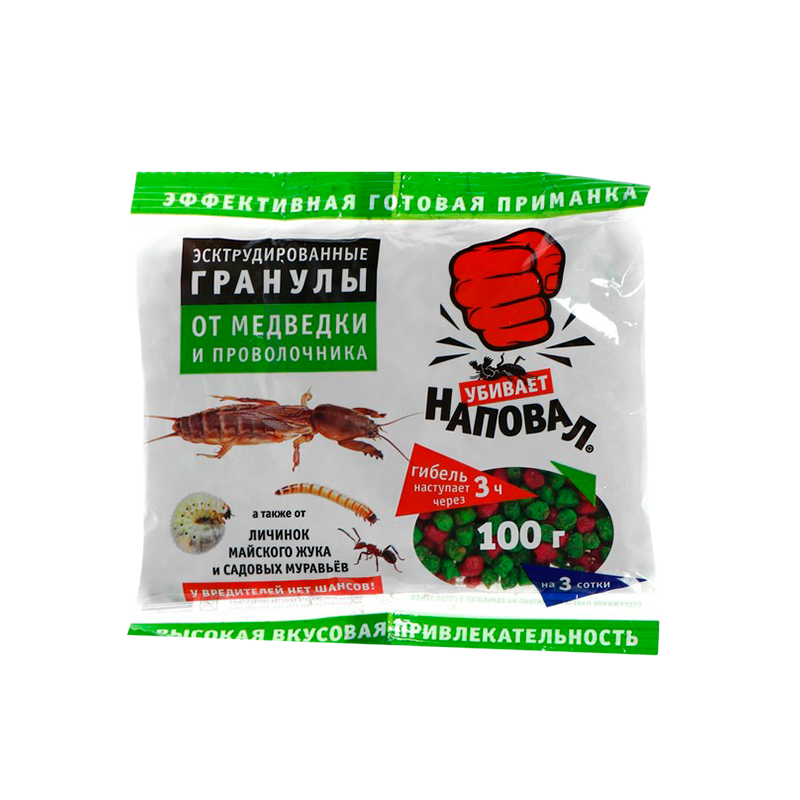 Гранулы Наповал от медведки и проволочника 100г 1/60