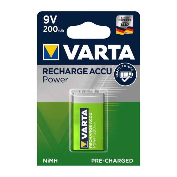 Аккумулятор предзаряженный RTU Varta Крона 6F22 9V BL1 NI-MH 200mAh (1/10/50)