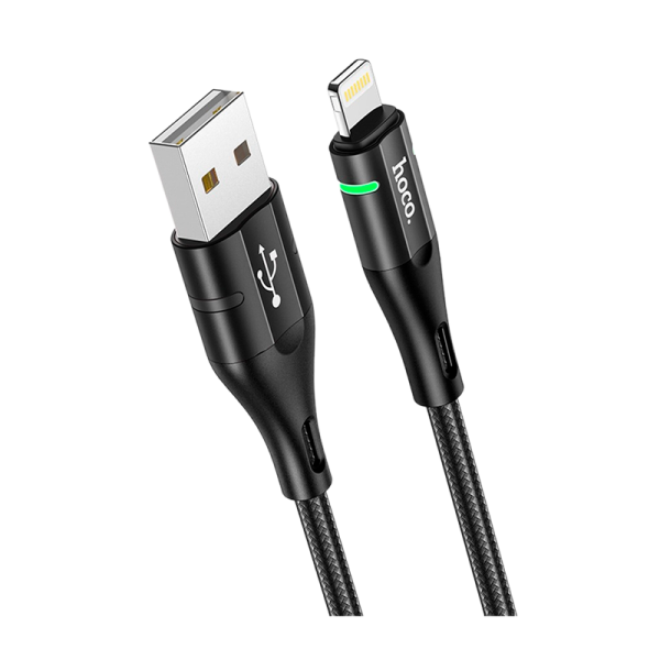 Кабель HOCO U93 USB (m)-Lightning (m) 1.2м 2.4A нейлон черный (1/22/220)