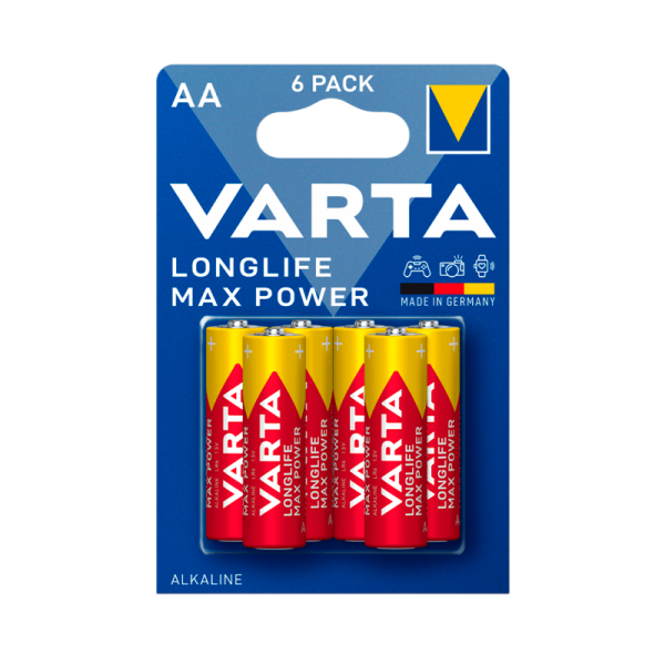 Батарейка Varta LONGLIFE MAX POWER (MAX TECH) LR6 AA BL6 Alkaline 1.5V (4706) (6/60/300)