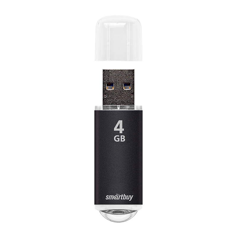 Флеш-накопитель Smartbuy V-Cut 4GB USB2.0 пластик черный