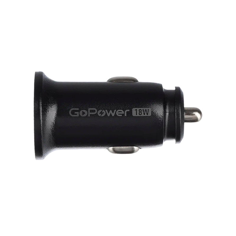 *Автомобильное З/У GoPower GPQC11-1U 1USB 18W черный (1/100)
