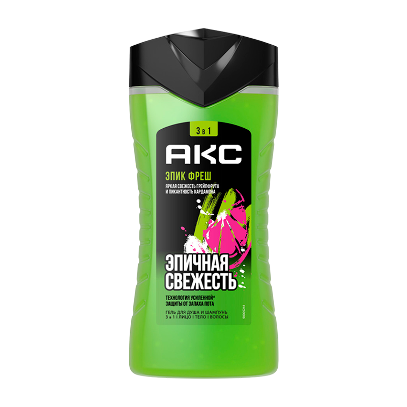 Гель для душа мужской AXE Epic Fresh Эпичная Свежесть 3 в 1 250мл (1/6)