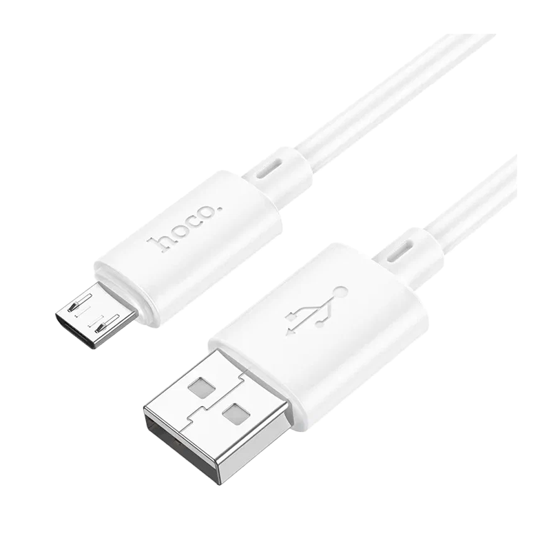 Кабель HOCO X88 USB (m)-microUSB (m) 1.0м 2.4A ПВХ белый (1/420)