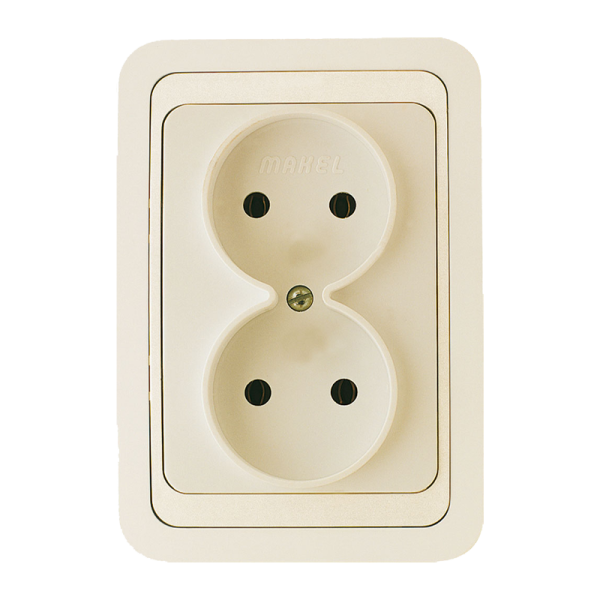 Розетка Makel Mimoza 2гн. 16A кремовый 25017 (1/12)
