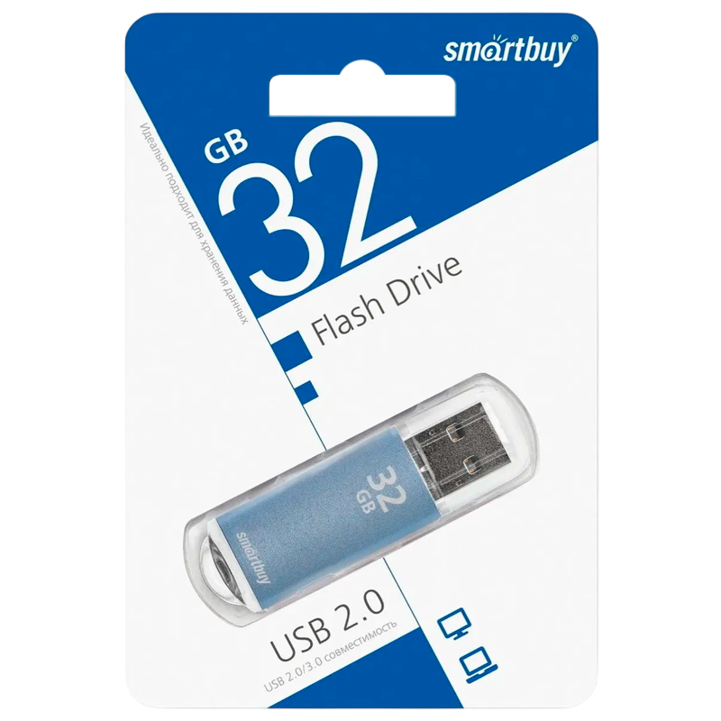 Флеш-накопитель Smartbuy V-Cut 32GB USB2.0 пластик синий