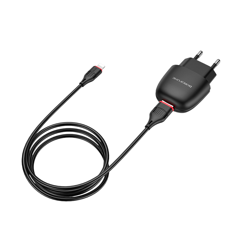 Сетевое З/У Borofone BA49A 1USB 2.1A черный (1/44/176)