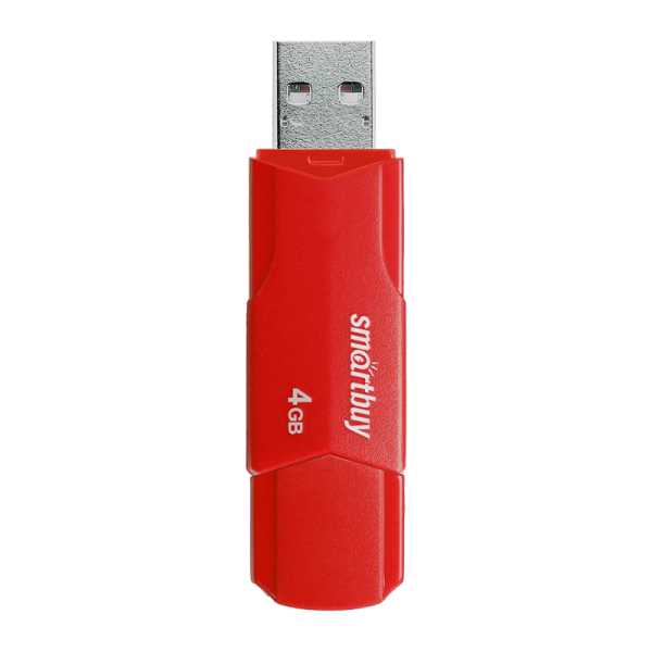 Флеш-накопитель Smartbuy Clue 4GB USB2.0 пластик красный