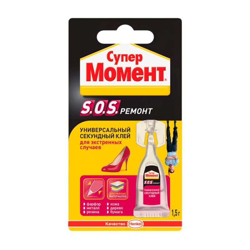 Супер-клей Момент S.O.S. Ремонт 1.5г универсальный BL1 (1/6/240)