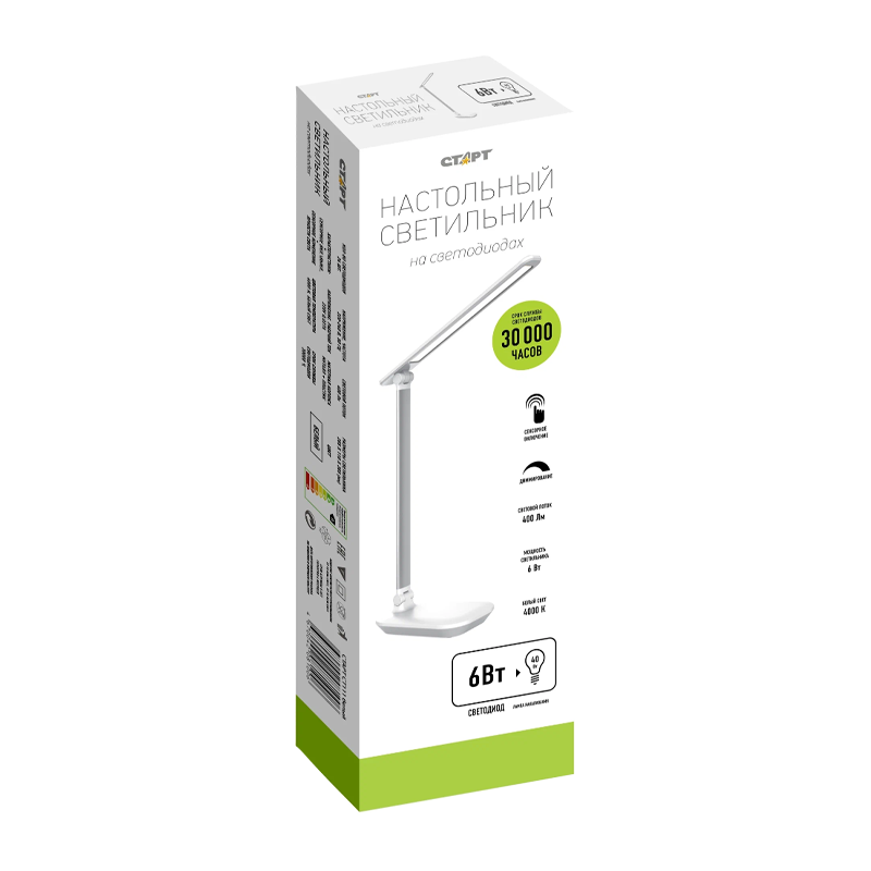 *Светильник настольный Старт CT111 8W 220-240V 24LED на основании белый (1/12) 