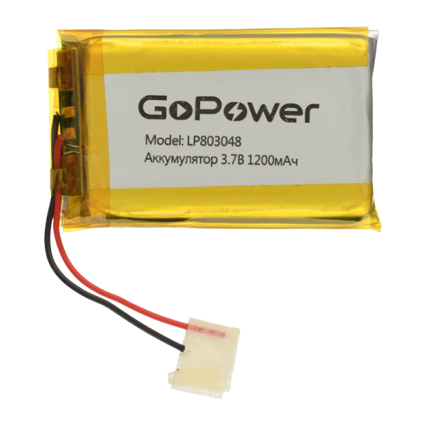 Аккумулятор Li-Pol GoPower LP803048 PK1 3.7V 1200mAh с защитой (1/10)