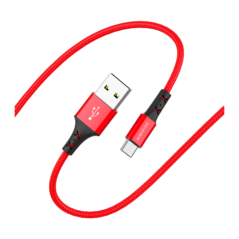 Кабель Borofone BX20 USB (m)-microUSB (m) 1.0м 2.0A нейлон красный (1/648)