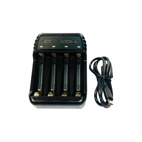 Зарядное устройство&nbsp;&nbsp;ET UZN-4&nbsp;&nbsp;,NiZn и Ni-Cd/Ni-Mh ,AA и AAA, 4 слота от USB