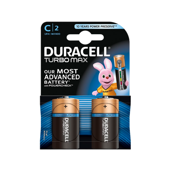 Батарейка Duracell TURBO MAX LR14 C BL2 Alkaline 1.5V (2/20)