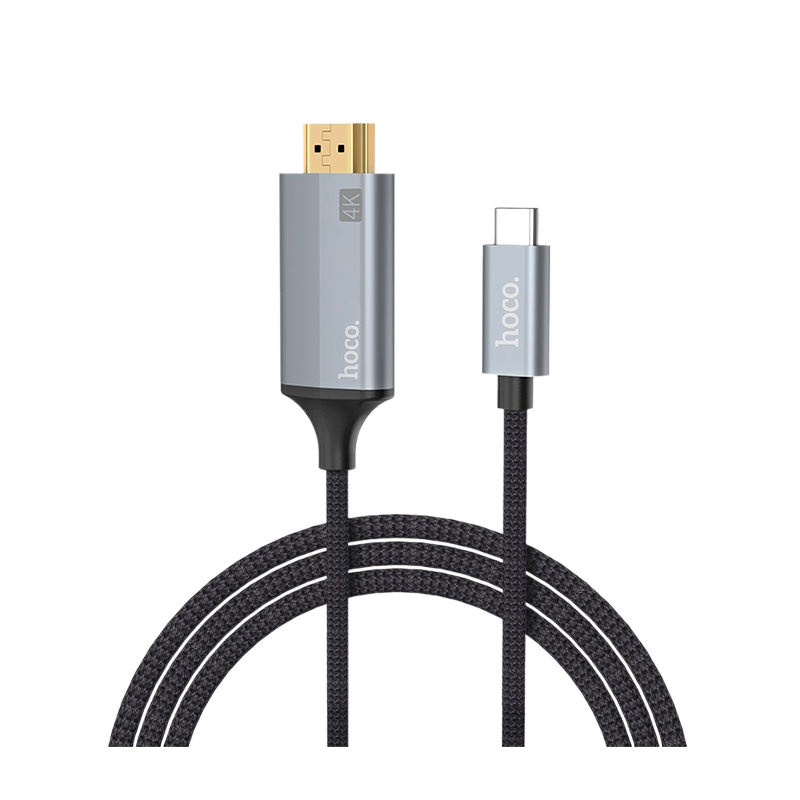 Кабель HOCO UA13 HDMI (m)-Type-C (m) 1.8м ткань серый (1/28/168)