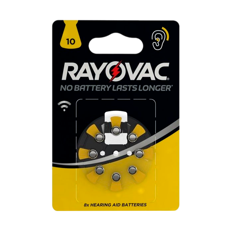 Батарейка Rayovac ACOUSTIC ZA10 BL8 Zinc Air 1.45V 0%Hg (8/80/800)